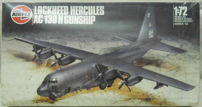 Airfix 1/72 Hercules AC-130H Gunship - USAF 16th Special Operations Sq 1st SOE Hurlbert Field 1976 / Special Ops Sq 8th Tactical Reconnaissance Wing Ubon Air Base Thailand 1972, 10001 plastic model kit